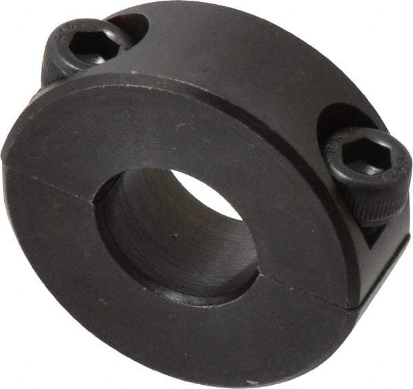 Climax Metal Products - 15mm Bore, Steel, Two Piece Shaft Collar - 1-3/8" Outside Diam - Americas Industrial Supply