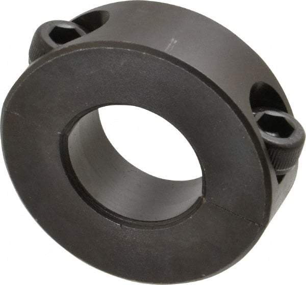 Climax Metal Products - 22mm Bore, Steel, Two Piece Shaft Collar - 1-3/4" Outside Diam - Americas Industrial Supply