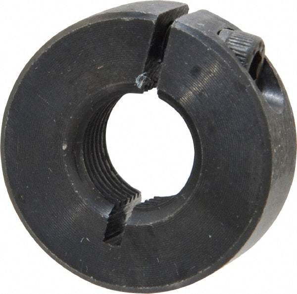 Climax Metal Products - 1/2-20 Thread, Steel, One Piece Threaded Shaft Collar - 1-1/8" Outside Diam, 13/32" Wide - Americas Industrial Supply