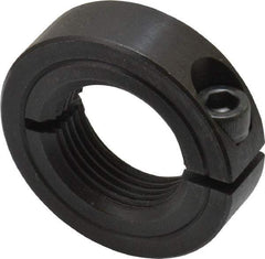 Climax Metal Products - 1-14 Thread, Steel, One Piece Threaded Shaft Collar - 1-3/4" Outside Diam, 1/2" Wide - Americas Industrial Supply