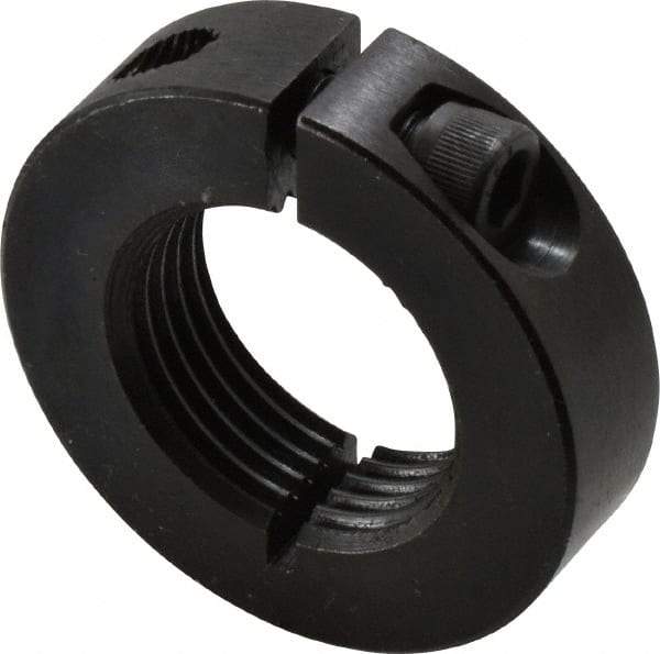 Climax Metal Products - 1-1/8-12 Thread, Steel, One Piece Threaded Shaft Collar - 1-7/8" Outside Diam, 1/2" Wide - Americas Industrial Supply