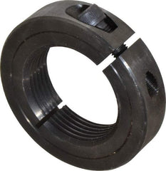 Climax Metal Products - 1-1/2-12 Thread, Steel, One Piece Threaded Shaft Collar - 2-3/8" Outside Diam, 9/16" Wide - Americas Industrial Supply