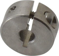 Climax Metal Products - 3/16" Bore, Stainless Steel, One Piece Clamp Collar - 11/16" Outside Diam, 5/16" Wide - Americas Industrial Supply