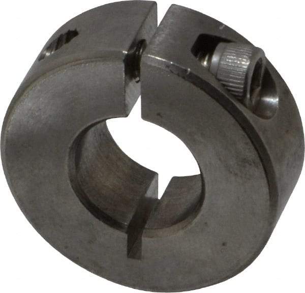 Climax Metal Products - 1/2" Bore, Stainless Steel, One Piece Clamp Collar - 1-1/8" Outside Diam, 13/32" Wide - Americas Industrial Supply