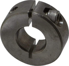 Climax Metal Products - 1/2" Bore, Stainless Steel, One Piece Clamp Collar - 1-1/8" Outside Diam, 13/32" Wide - Americas Industrial Supply