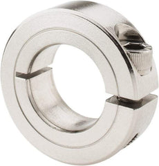 Climax Metal Products - 7/8" Bore, Stainless Steel, One Piece Clamp Collar - 1-5/8" Outside Diam, 1/2" Wide - Americas Industrial Supply