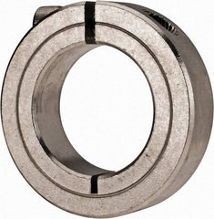 Climax Metal Products - 1-1/8" Bore, Stainless Steel, One Piece Clamp Collar - 1-7/8" Outside Diam, 1/2" Wide - Americas Industrial Supply