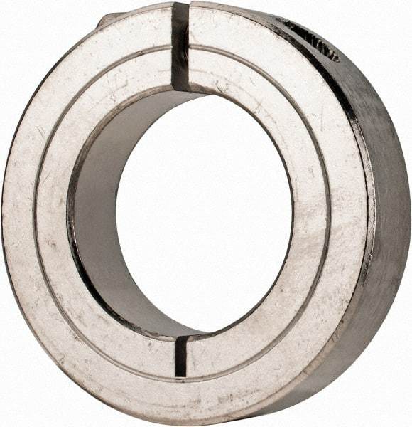 Climax Metal Products - 1-3/16" Bore, Stainless Steel, One Piece Clamp Collar - 2-1/16" Outside Diam, 1/2" Wide - Americas Industrial Supply