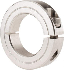 Climax Metal Products - 1-1/4" Bore, Stainless Steel, One Piece Clamp Collar - 2-1/16" Outside Diam, 1/2" Wide - Americas Industrial Supply