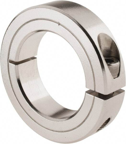 Climax Metal Products - 1-1/2" Bore, Stainless Steel, One Piece Clamp Collar - 2-3/8" Outside Diam, 9/16" Wide - Americas Industrial Supply