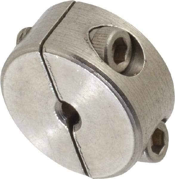 Climax Metal Products - 1/8" Bore, Stainless Steel, Two Piece Shaft Collar - 11/16" Outside Diam, 5/16" Wide - Americas Industrial Supply