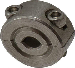 Climax Metal Products - 3/16" Bore, Stainless Steel, Two Piece Shaft Collar - 11/16" Outside Diam, 5/16" Wide - Americas Industrial Supply