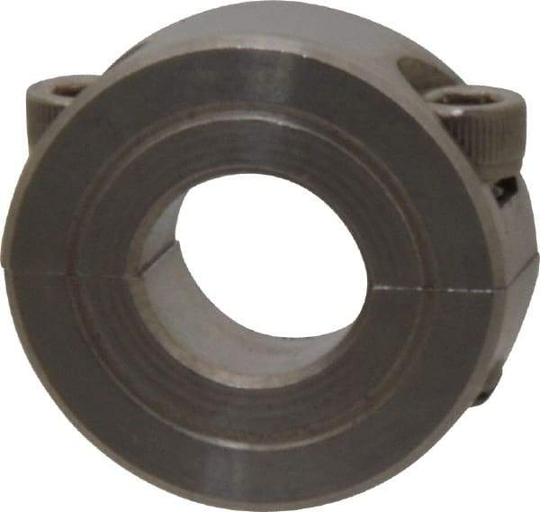 Climax Metal Products - 1/2" Bore, Stainless Steel, Two Piece Shaft Collar - 1-1/8" Outside Diam, 13/32" Wide - Americas Industrial Supply