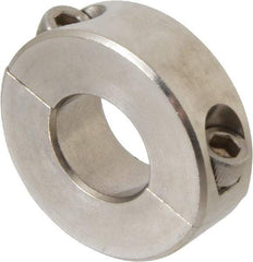 Climax Metal Products - 11/16" Bore, Stainless Steel, Two Piece Two Piece Split Shaft Collar - 1-1/2" Outside Diam, 1/2" Wide - Americas Industrial Supply