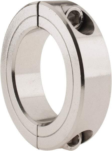 Climax Metal Products - 1-3/4" Bore, Stainless Steel, Two Piece Shaft Collar - 2-3/4" Outside Diam, 11/16" Wide - Americas Industrial Supply