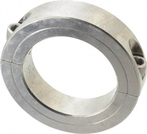 Climax Metal Products - 2-1/2" Bore, Stainless Steel, Two Piece Shaft Collar - 3-3/4" Outside Diam, 7/8" Wide - Americas Industrial Supply