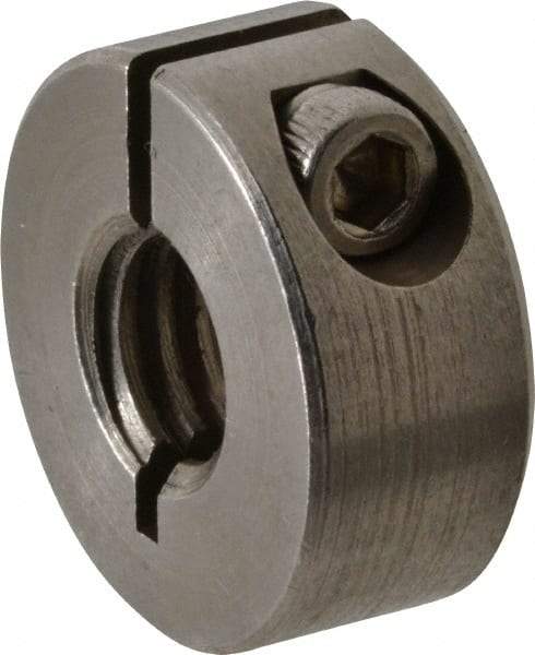 Climax Metal Products - 3/8-16 Thread, Stainless Steel, One Piece Threaded Shaft Collar - 7/8" Outside Diam, 3/8" Wide - Americas Industrial Supply