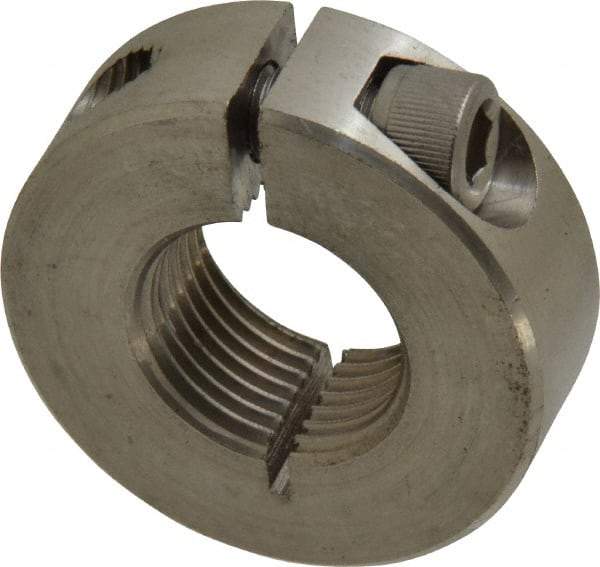 Climax Metal Products - 3/4-16 Thread, Stainless Steel, One Piece Threaded Shaft Collar - 1-1/2" Outside Diam, 1/2" Wide - Americas Industrial Supply