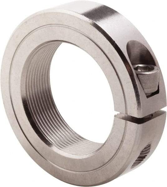 Climax Metal Products - 1-3/4-16 Thread, Stainless Steel, One Piece Threaded Shaft Collar - 2-3/4" Outside Diam, 11/16" Wide - Americas Industrial Supply