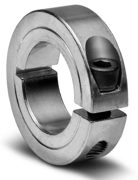 Climax Metal Products - 2-1/16" Bore, Aluminum, One Piece Clamping Shaft Collar - 3-1/4" Outside Diam, 3/4" Wide - Americas Industrial Supply