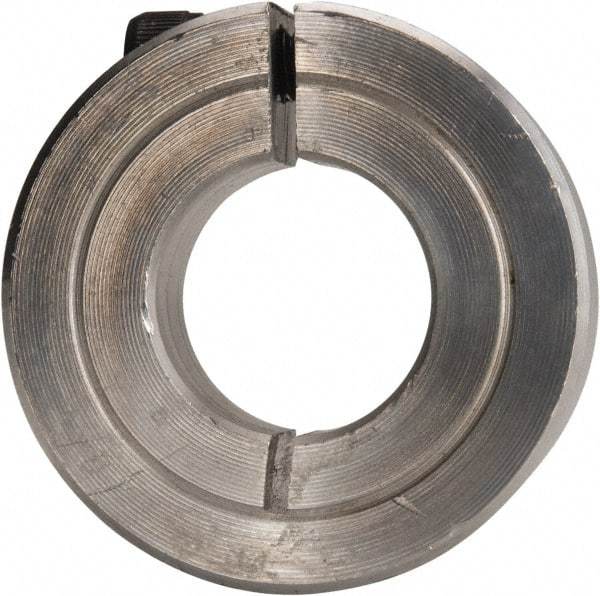 Climax Metal Products - 11/16" Bore, Aluminum, One Piece Clamping Shaft Collar - 1-1/2" Outside Diam, 1/2" Wide - Americas Industrial Supply