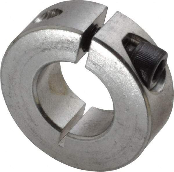 Climax Metal Products - 3/4" Bore, Aluminum, One Piece Clamp Collar - 1-1/2" Outside Diam, 1/2" Wide - Americas Industrial Supply