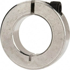 Climax Metal Products - 1" Bore, Aluminum, One Piece Clamp Collar - 1-3/4" Outside Diam, 1/2" Wide - Americas Industrial Supply