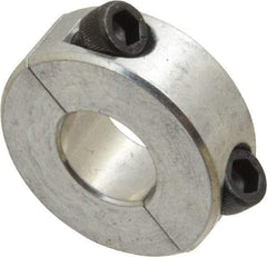 Climax Metal Products - 1/2" Bore, Aluminum, Two Piece Shaft Collar - 1-1/8" Outside Diam, 13/32" Wide - Americas Industrial Supply