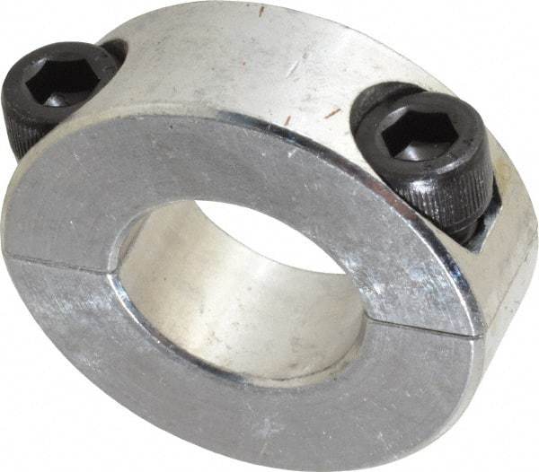 Climax Metal Products - 3/4" Bore, Aluminum, Two Piece Shaft Collar - 1-1/2" Outside Diam, 1/2" Wide - Americas Industrial Supply