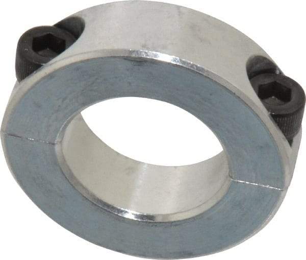 Climax Metal Products - 1" Bore, Aluminum, Two Piece Shaft Collar - 1-3/4" Outside Diam, 1/2" Wide - Americas Industrial Supply