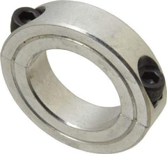 Climax Metal Products - 1-1/4" Bore, Aluminum, Two Piece Shaft Collar - 2-1/16" Outside Diam, 1/2" Wide - Americas Industrial Supply