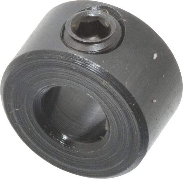 Climax Metal Products - 3/16" Bore, Steel, Set Screw Shaft Collar - 7/16" Outside Diam, 1/4" Wide - Americas Industrial Supply