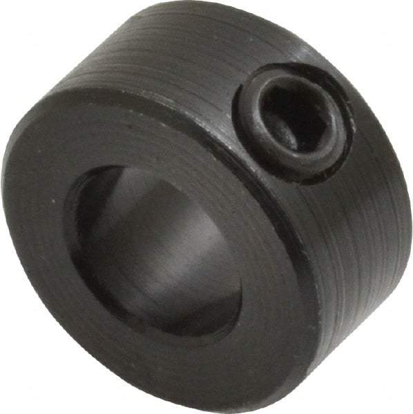 Climax Metal Products - 3/8" Bore, Steel, Set Screw Shaft Collar - 3/4" Outside Diam, 3/8" Wide - Americas Industrial Supply