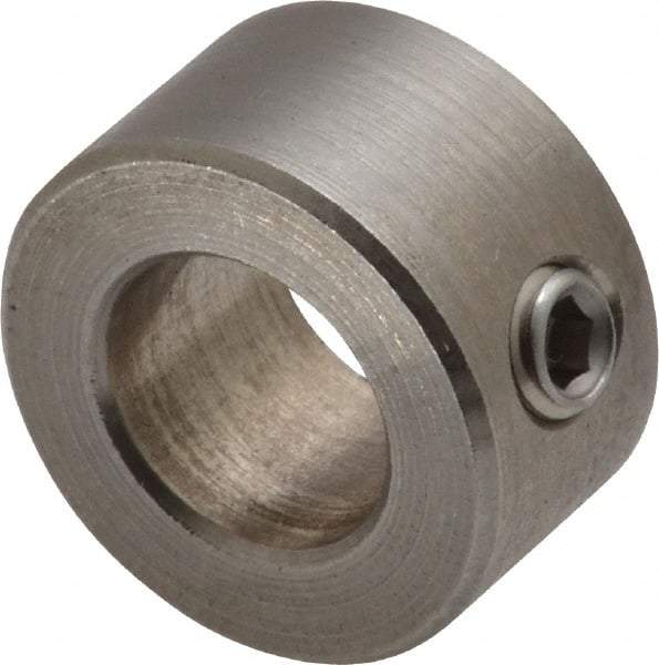 Climax Metal Products - 12mm Bore, Stainless Steel, Set Screw Shaft Collar - 7/8" Outside Diam - Americas Industrial Supply