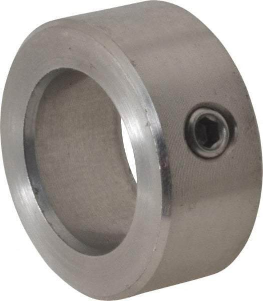 Climax Metal Products - 20mm Bore, Stainless Steel, Set Screw Shaft Collar - 1-1/4" Outside Diam - Americas Industrial Supply