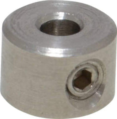 Climax Metal Products - 1/8" Bore, Stainless Steel, Set Screw Shaft Collar - 3/8" Outside Diam, 1/4" Wide - Americas Industrial Supply