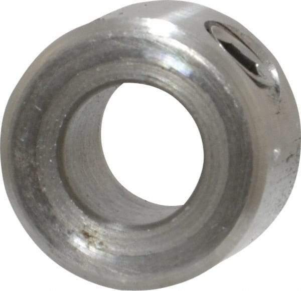 Climax Metal Products - 1/4" Bore, Stainless Steel, Set Screw Shaft Collar - 1/2" Outside Diam, 5/16" Wide - Americas Industrial Supply