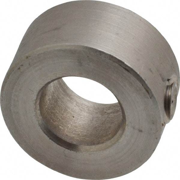 Climax Metal Products - 7/16" Bore, Stainless Steel, Set Screw Shaft Collar - 7/8" Outside Diam, 7/16" Wide - Americas Industrial Supply