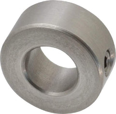 Climax Metal Products - 1/2" Bore, Stainless Steel, Set Screw Shaft Collar - 1" Outside Diam, 7/16" Wide - Americas Industrial Supply