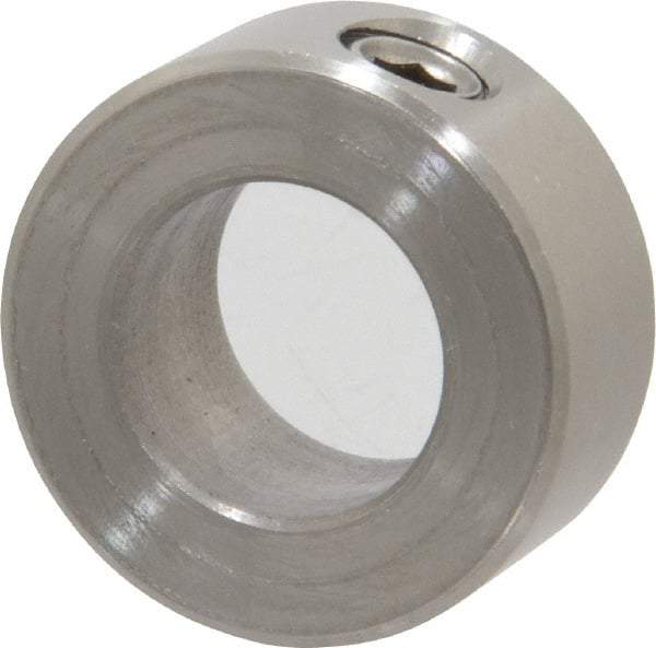 Climax Metal Products - 5/8" Bore, Stainless Steel, Set Screw Shaft Collar - 1-1/8" Outside Diam, 1/2" Wide - Americas Industrial Supply