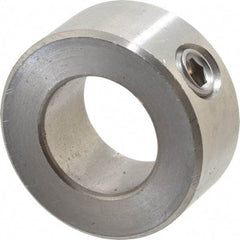 Climax Metal Products - 11/16" Bore, Stainless Steel, Set Screw Shaft Collar - 1-1/4" Outside Diam, 9/16" Wide - Americas Industrial Supply