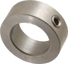 Climax Metal Products - 15/16" Bore, Stainless Steel, Set Screw Shaft Collar - 1-1/2" Outside Diam, 9/16" Wide - Americas Industrial Supply