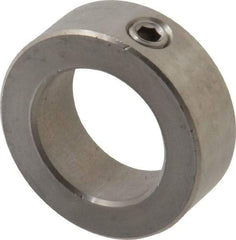 Climax Metal Products - 1-1/4" Bore, Stainless Steel, Set Screw Shaft Collar - 2" Outside Diam, 11/16" Wide - Americas Industrial Supply