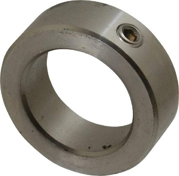 Climax Metal Products - 1-1/2" Bore, Stainless Steel, Set Screw Shaft Collar - 2-1/4" Outside Diam, 3/4" Wide - Americas Industrial Supply