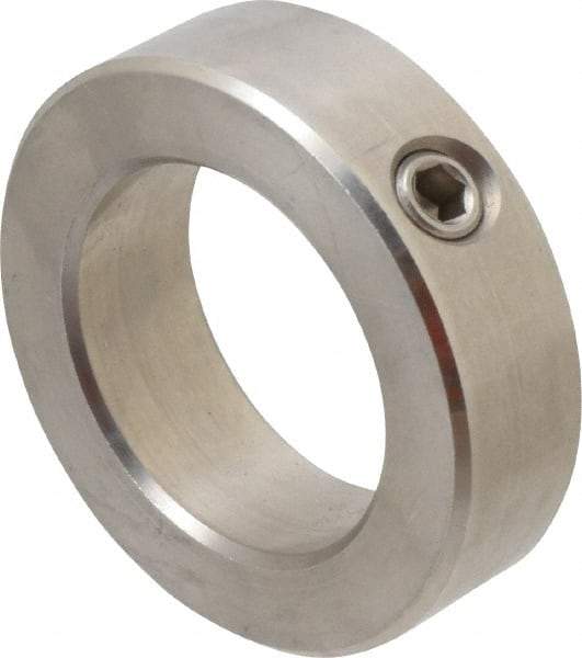 Climax Metal Products - 1-15/16" Bore, Stainless Steel, Set Screw Shaft Collar - 3" Outside Diam, 7/8" Wide - Americas Industrial Supply