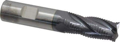 Accupro - 3/4" Diam, Coarse Pitch, 1-5/8" LOC, 4 Flute Solid Carbide Roughing Square End Mill - AlTiN Finish, 4" OAL, 3/4" Shank Diam, Single End, Centercutting, 30° Helix - Americas Industrial Supply