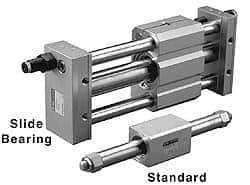 SMC PNEUMATICS - 8" Stroke x 1/4" Bore Double Acting Air Cylinder - 10-32 Port - Americas Industrial Supply