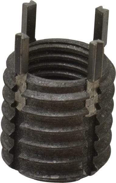 Recoil - 3/8-24 Internal, 1/2-13 External, 1/2" Insert Length, Thin Wall Keylocking Thread Inserts - Carbon Steel, Zinc Phosphate Finish, Grade C1215 - Americas Industrial Supply