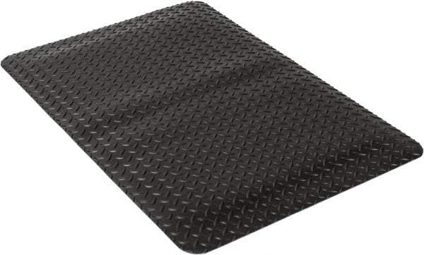 Wearwell - 3' Long x 2' Wide, Dry Environment, Anti-Fatigue Matting - Black, Vinyl with Urethane Sponge Base, Beveled on 4 Sides - Americas Industrial Supply