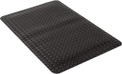 Wearwell - 3' Long x 2' Wide, Dry Environment, Anti-Fatigue Matting - Black, Vinyl with Urethane Sponge Base, Beveled on 4 Sides - Americas Industrial Supply